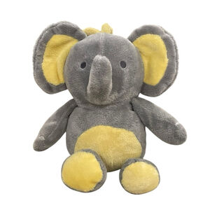 Carters Child of Mine Musical Elephant Plush Lovey Pull Toy Gray Yellow Works
